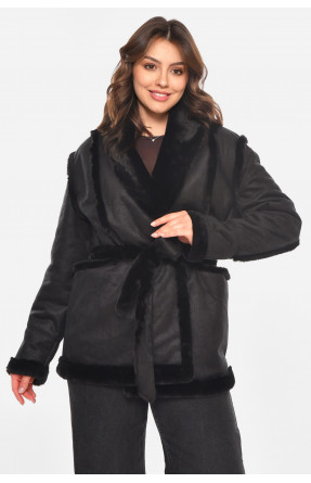 Дублянка жіноча демісезонна чорного кольору 212577C Дублянка жіноча демісезонна чорного кольору 212577C