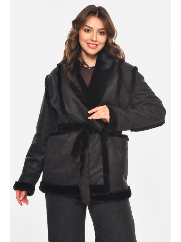 Дублянка жіноча демісезонна чорного кольору 212577C