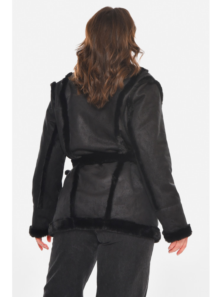 Дублянка жіноча демісезонна чорного кольору 212577C