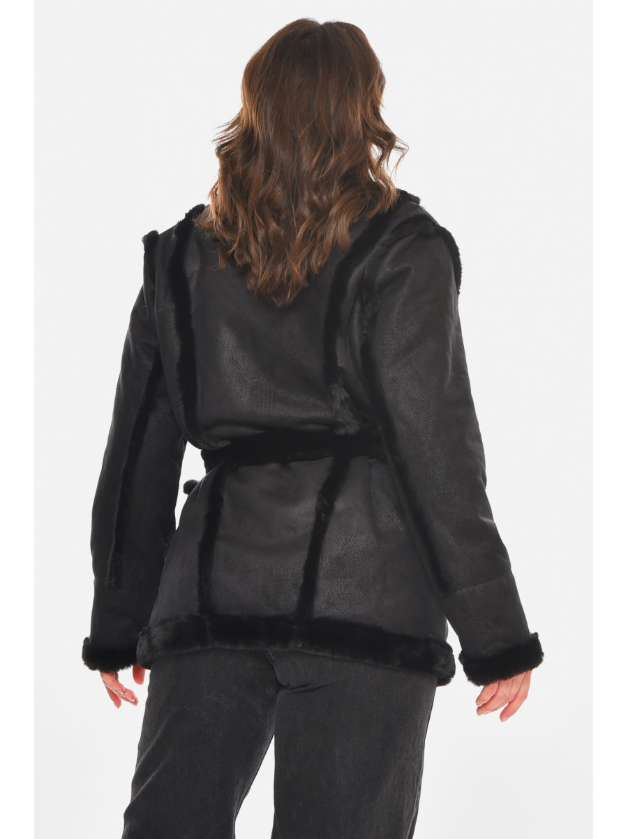 Дублянка жіноча демісезонна чорного кольору 212577C