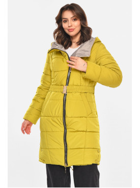Куртка жіноча єврозима гірчичного кольору 212583C