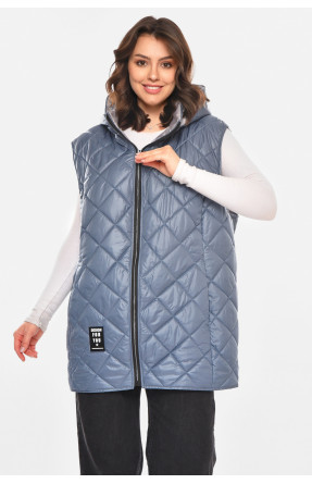 Жилетка жіноча батал синього кольору 212584C Жилетка жіноча батал синього кольору 212584C