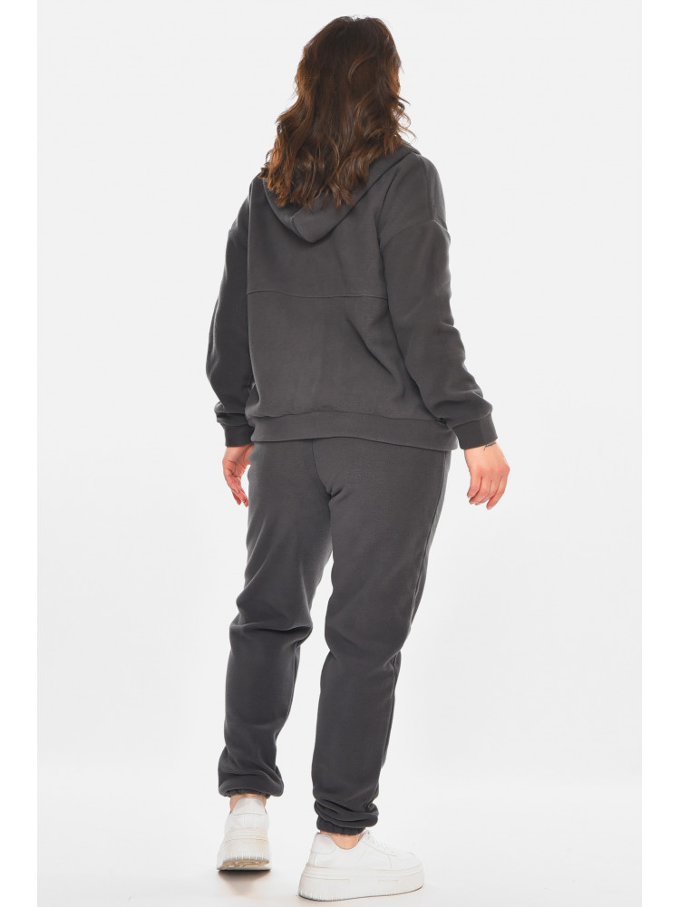 Костюм женский на флисе однотонный серого цвета 212587C