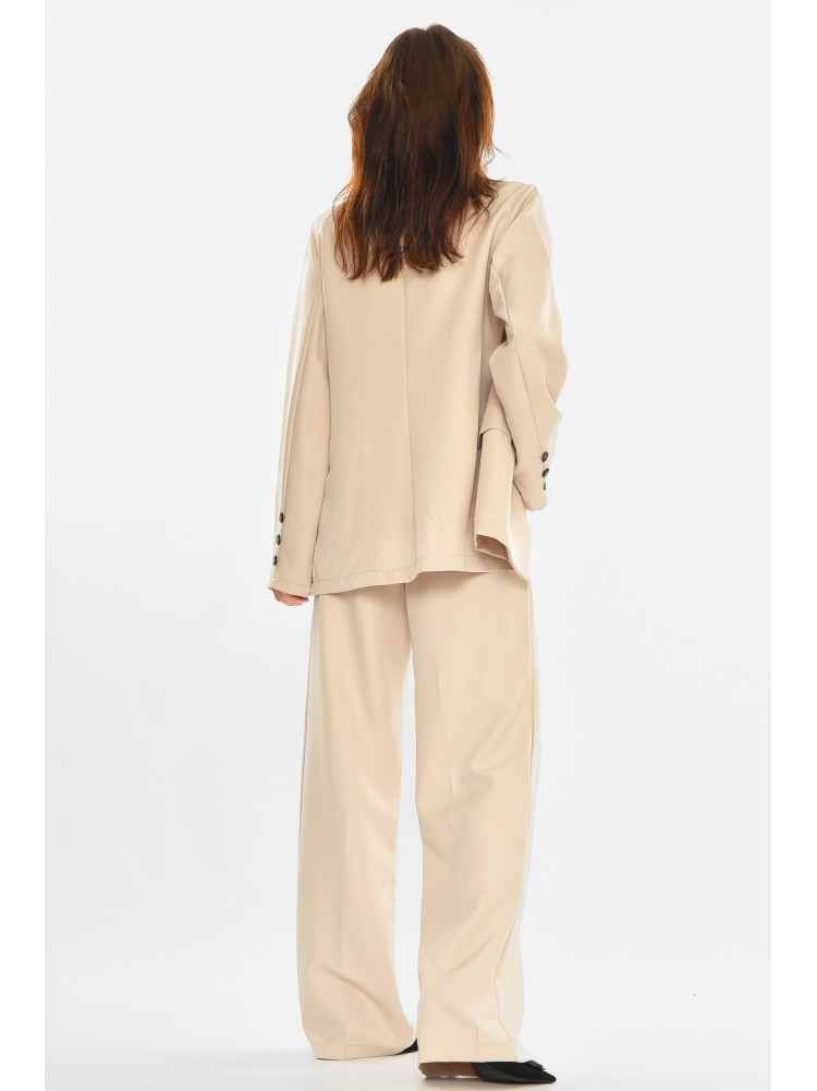 Костюм женский тройка однотонный бежевого цвета 5878 212588C