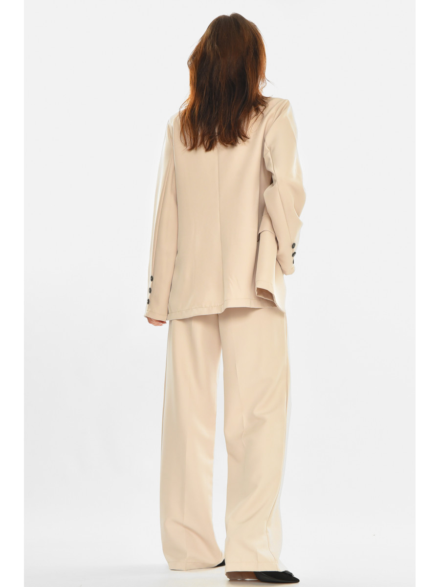 Костюм женский тройка однотонный бежевого цвета 5878 212588C