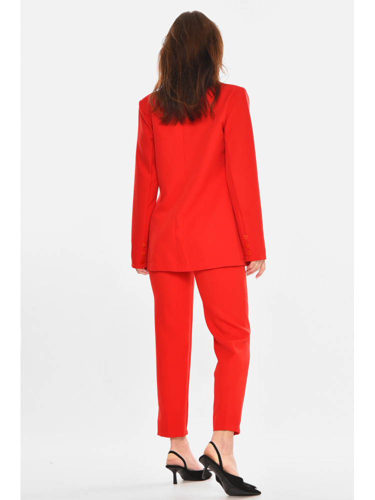 Костюм женский тройка однотонный красного цвета 212589C