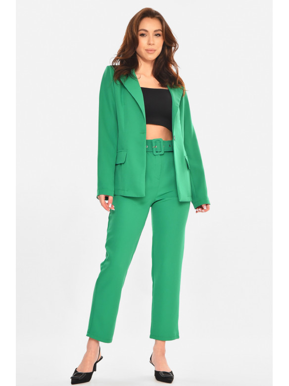 Костюм женский однотонный зелёного цвета 1003 212590C