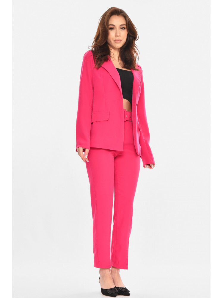 Костюм женский однотонный малинового цвета 1003 212591C