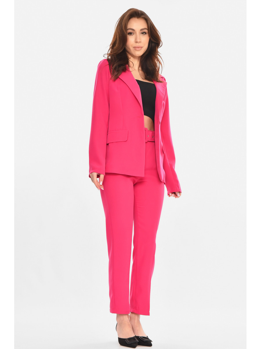 Костюм женский однотонный малинового цвета 1003 212591C