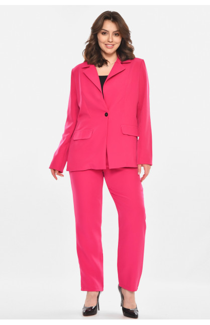 Костюм женский однотонный малинового цвета 212592C Костюм женский однотонный малинового цвета 212592C