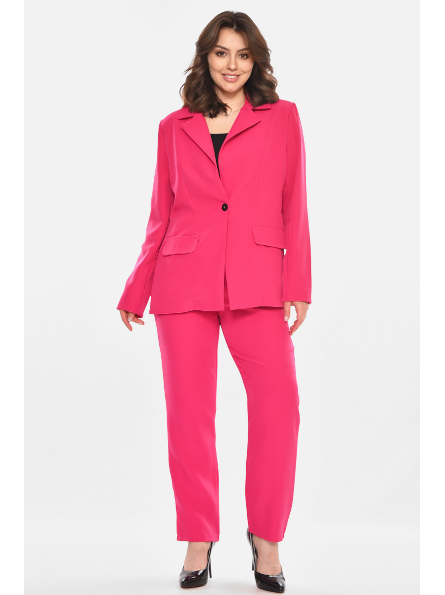 Костюм женский однотонный малинового цвета 212592C