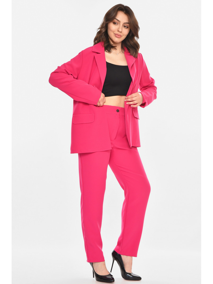 Костюм женский однотонный малинового цвета 212592C