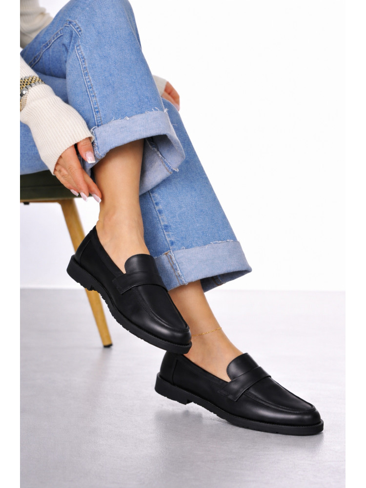 Туфли-лоферы женские черного цвета 6548-2 212594C