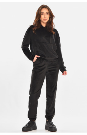 Спортивний костюм жіночий велюровий чорного кольору 212597C