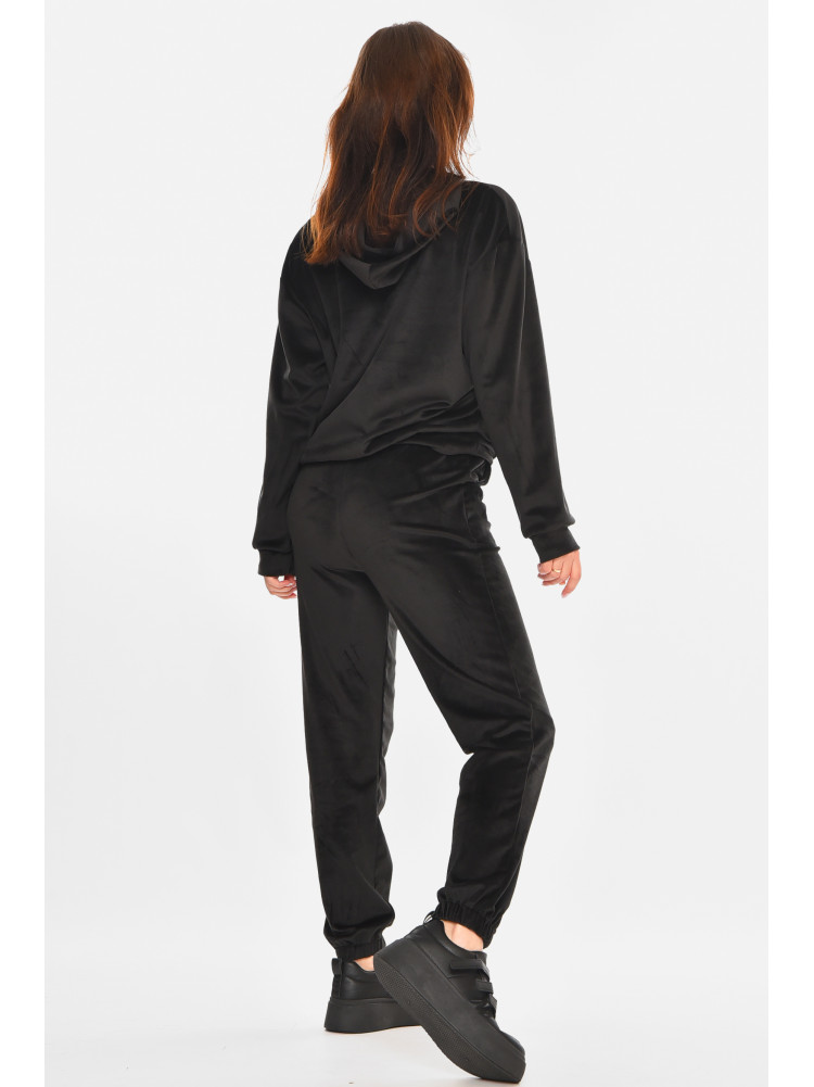 Спортивний костюм жіночий велюровий чорного кольору 212597C