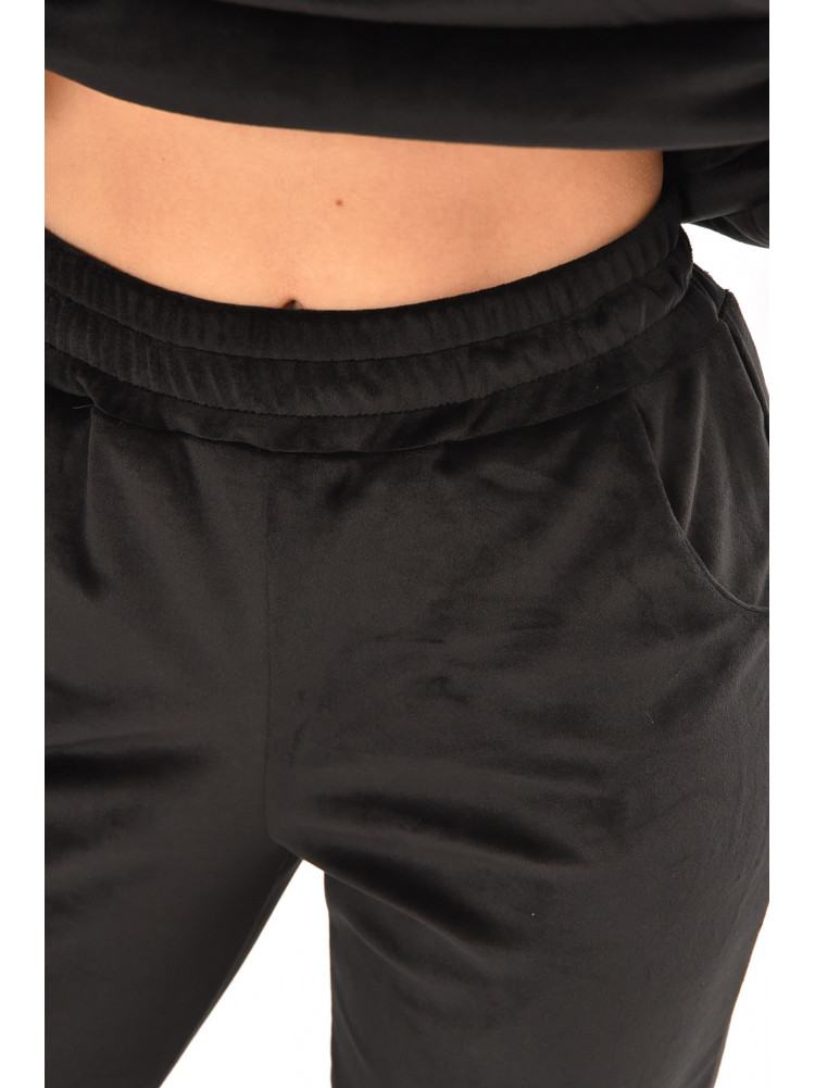 Спортивний костюм жіночий велюровий чорного кольору 212597C