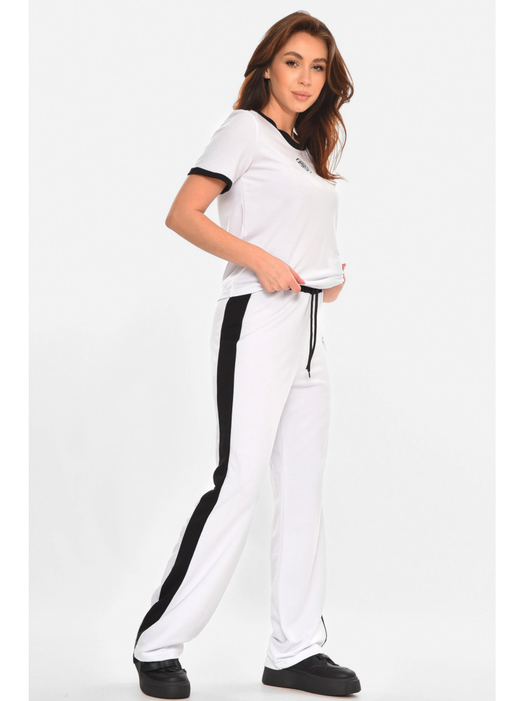 Спортивний жіночий костюм білого кольору з принтом 604 212599C