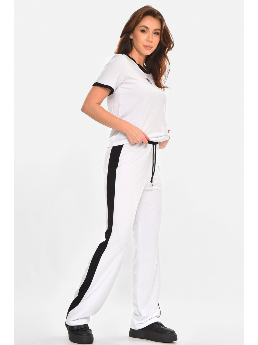 Спортивний жіночий костюм білого кольору з принтом 604 212599C