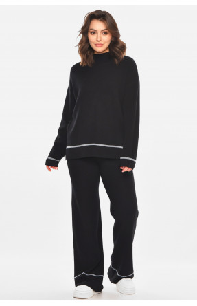 Костюм женский однотонный кашемировый черного цвета 212600C Костюм женский однотонный кашемировый черного цвета 212600C