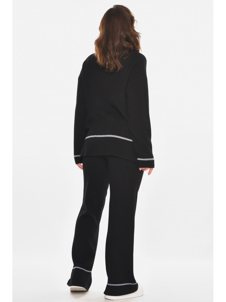 Костюм женский однотонный кашемировый черного цвета 212600C