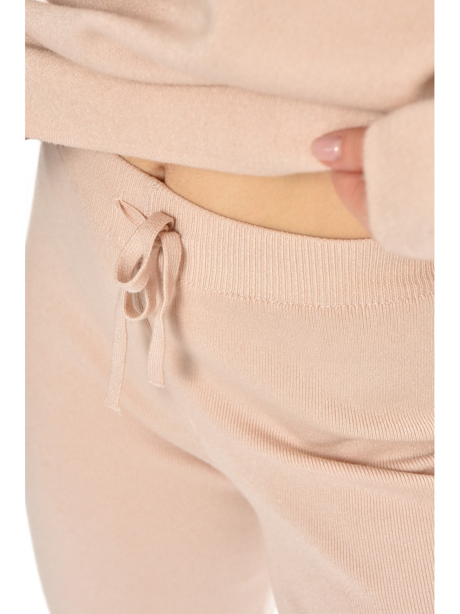 Костюм женский однотонный кашемировый бежевого цвета 212601C