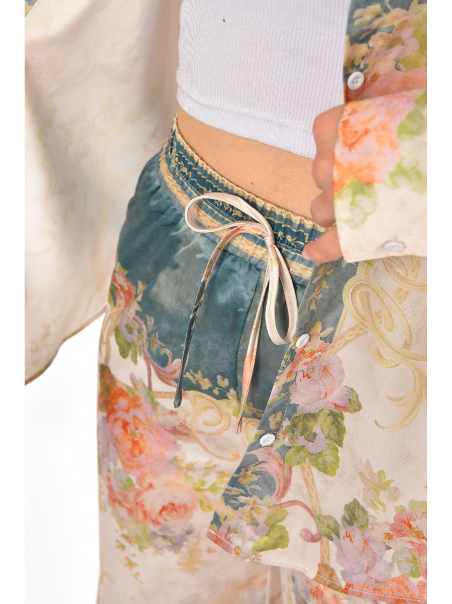 Костюм женский бежевого цвета с принтом 212607C