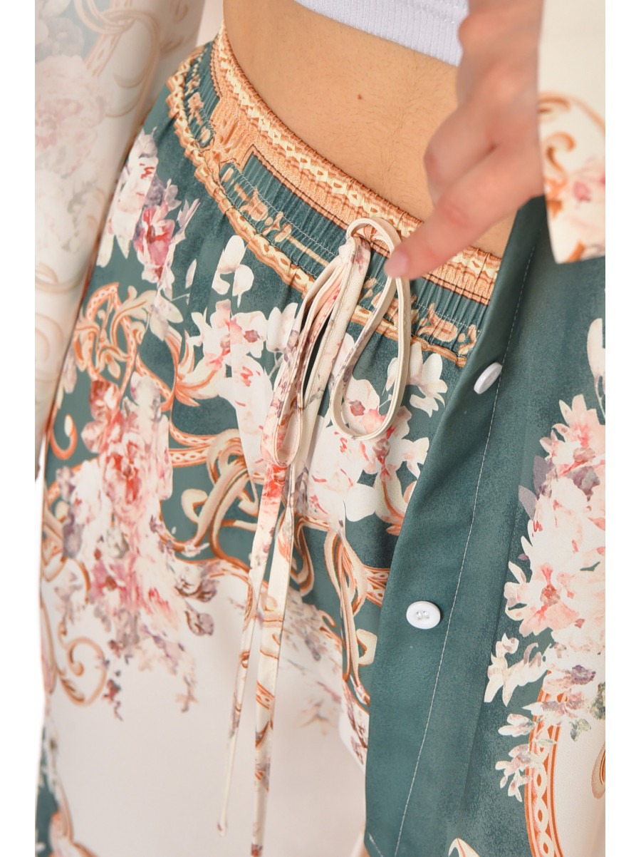 Костюм женский бежевого цвета с принтом 212608C