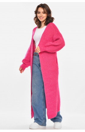Кардиган женский удлиненный розового цвета 212609C Кардиган женский удлиненный розового цвета 212609C
