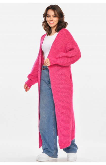 Кардиган женский удлиненный розового цвета 212609C Кардиган женский удлиненный розового цвета 212609C