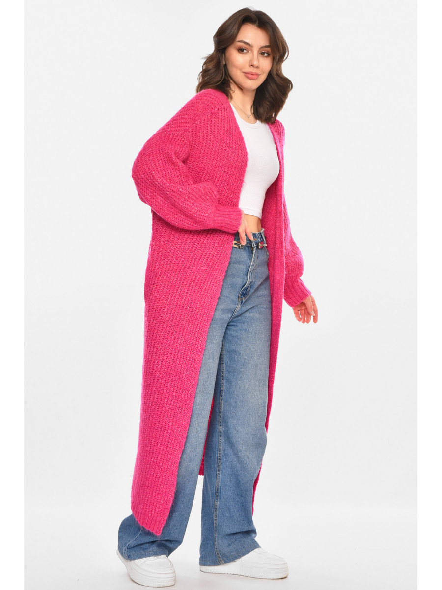 Кардиган женский удлиненный розового цвета 212609C