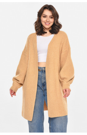 Кардиган женский однотонный бежевого цвета 212610C Кардиган женский однотонный бежевого цвета 212610C