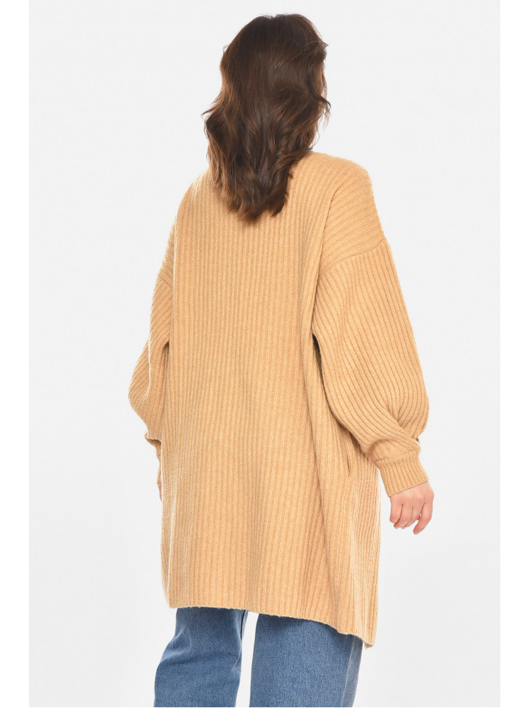 Кардиган женский однотонный бежевого цвета 212610C