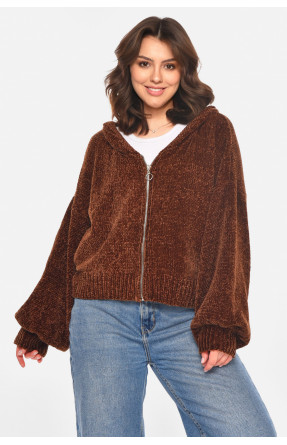 Кофта жіноча однотонна коричневого кольору 212611C