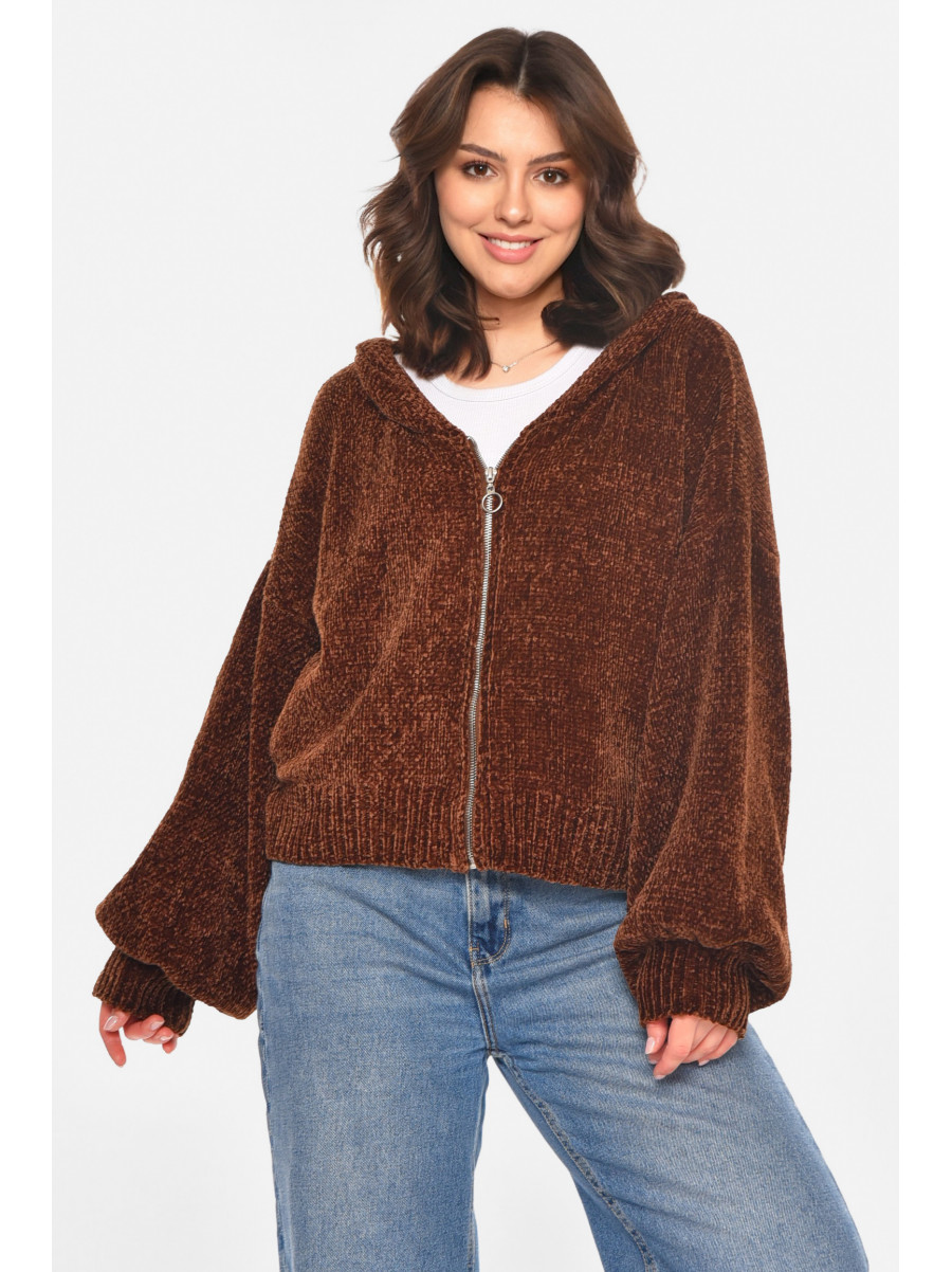 Кофта жіноча однотонна коричневого кольору 212611C