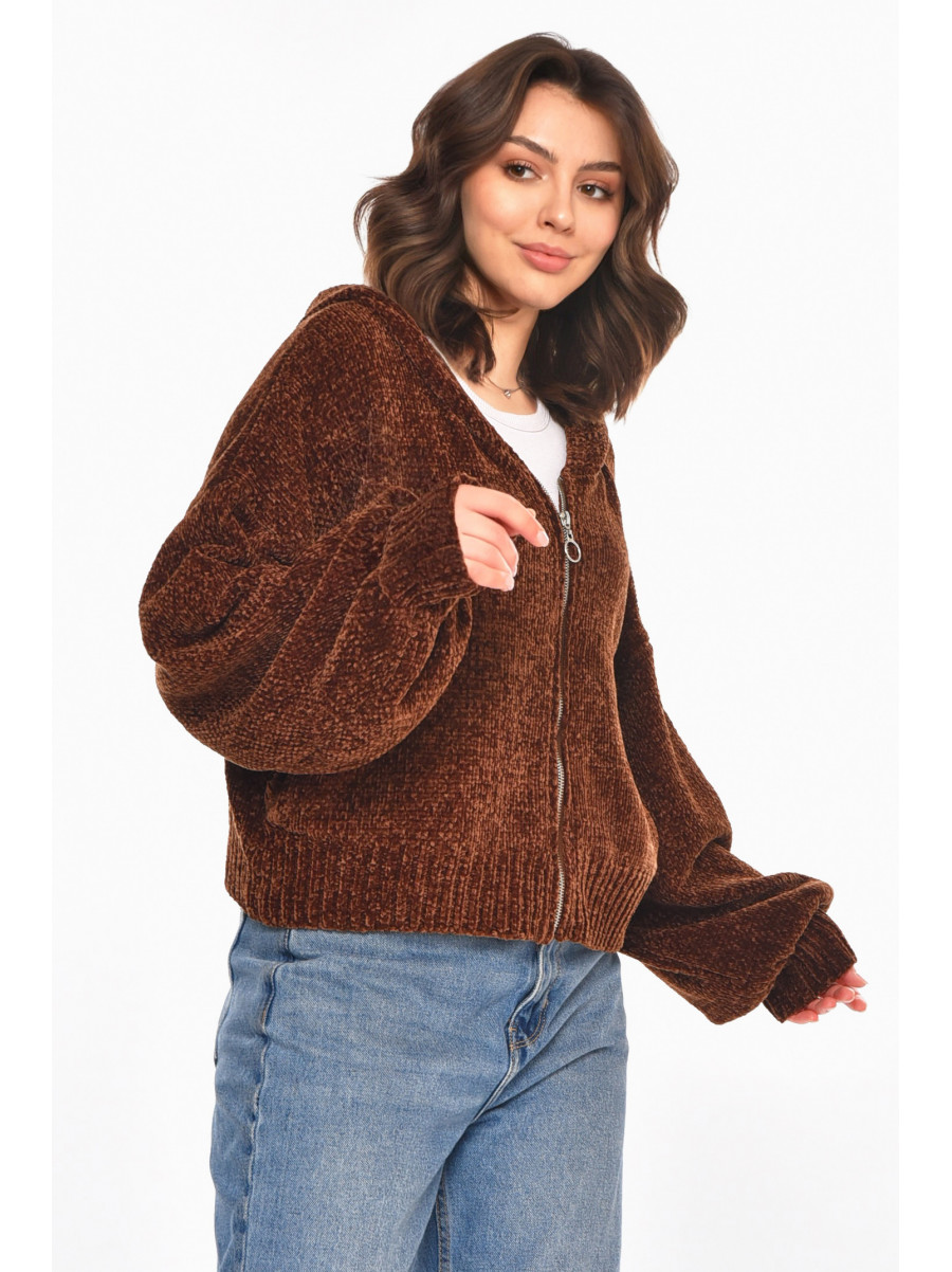 Кофта жіноча однотонна коричневого кольору 212611C