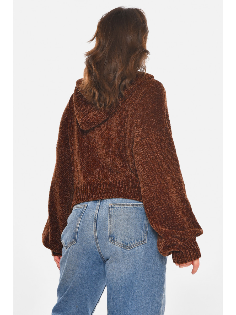 Кофта жіноча однотонна коричневого кольору 212611C