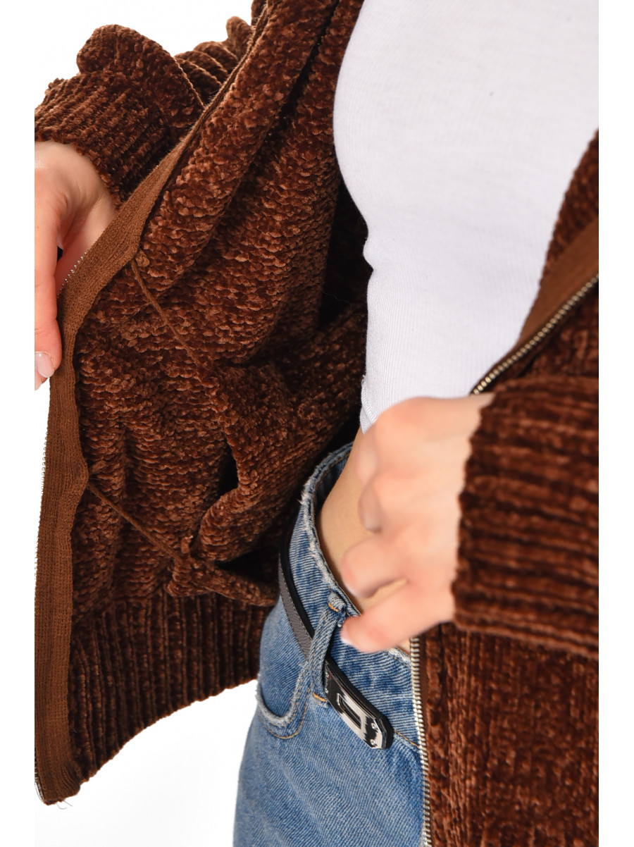 Кофта жіноча однотонна коричневого кольору 212611C