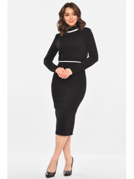 Платье женское однотонное черного цвета 212612C Платье женское однотонное черного цвета 212612C