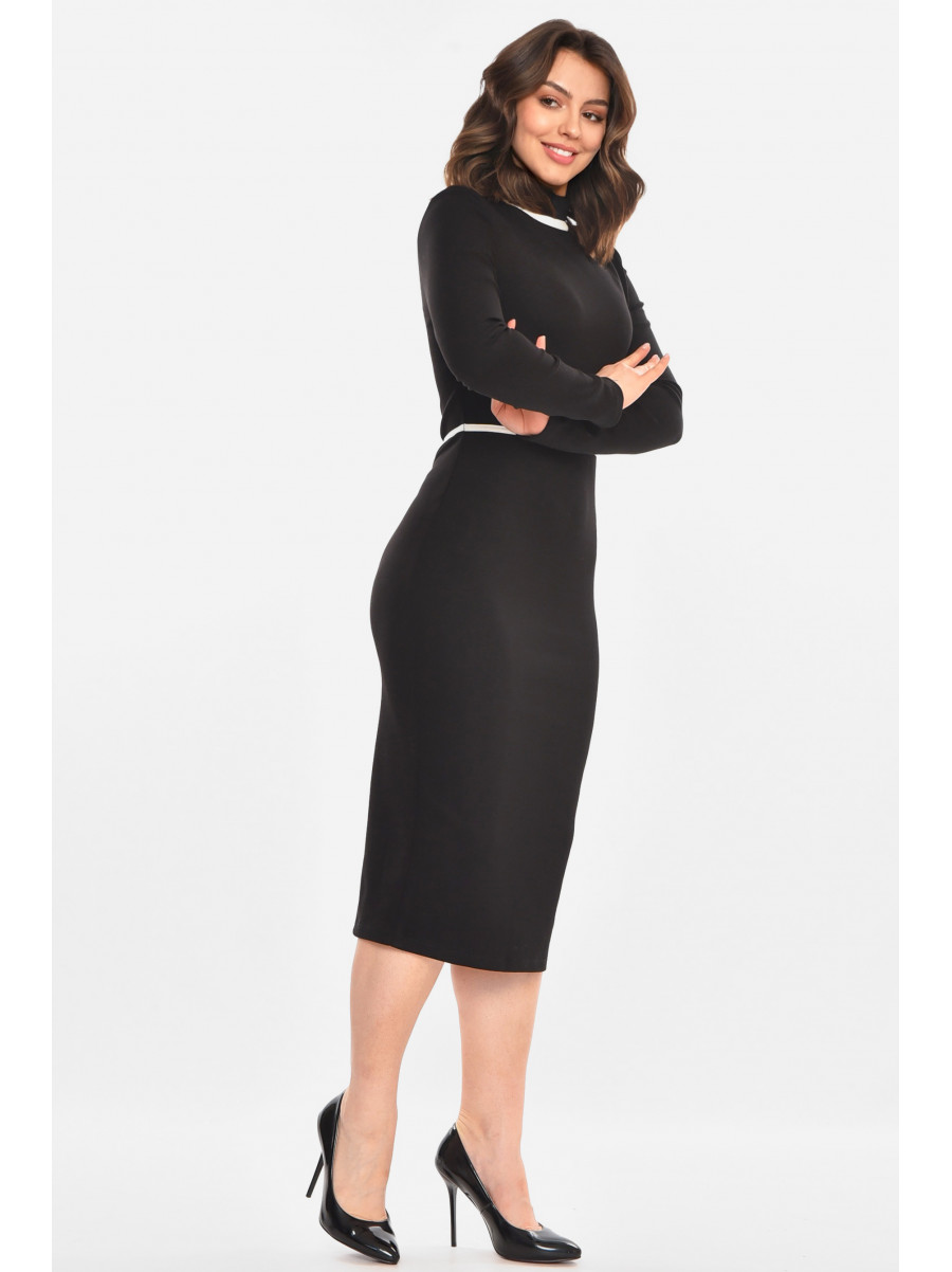 Платье женское однотонное черного цвета 212612C