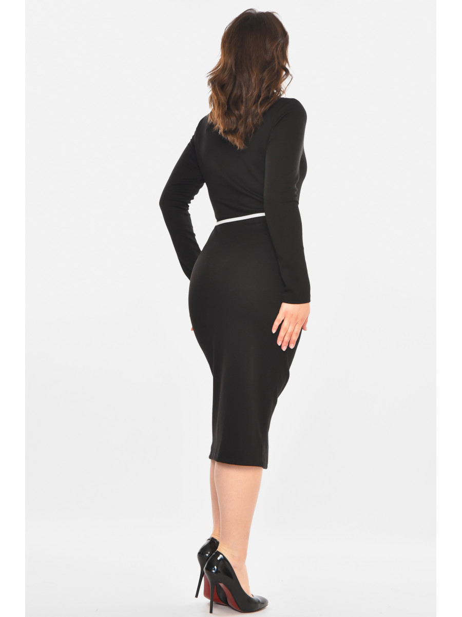 Платье женское однотонное черного цвета 212612C