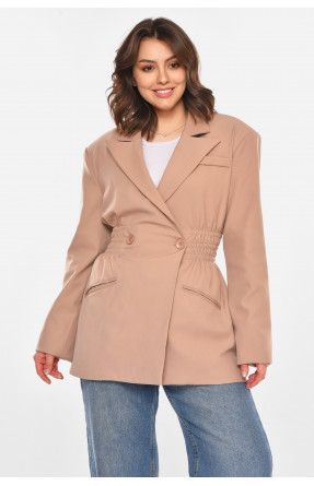 Пиджак женский однотонный цвета мокко 212618C Пиджак женский однотонный цвета мокко 212618C