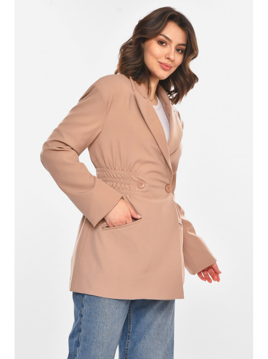 Пиджак женский однотонный цвета мокко 212618C