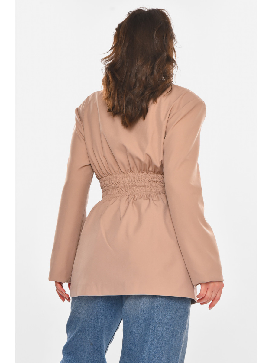 Пиджак женский однотонный цвета мокко 212618C