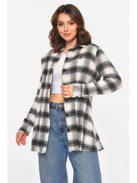 Рубашка женская серого цвета с принтом 212620C