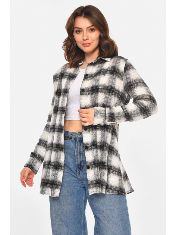 Сорочка жіноча сірого кольору з принтом 212620C