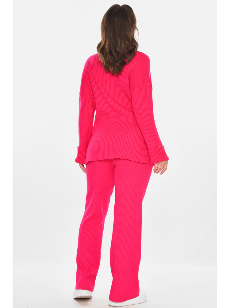 Костюм женский однотонный кашемировый малинового цвета 212624C