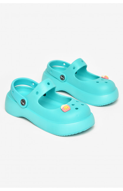 Кроксы женские бирюзового цвета 5159-2 212626C