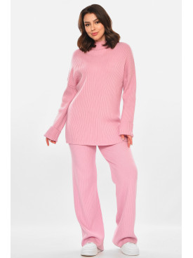 Костюм женский однотонный кашемировый пудрового цвета 212629C