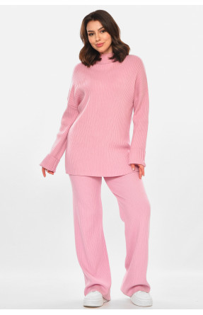 Костюм женский однотонный кашемировый пудрового цвета 212629C Костюм женский однотонный кашемировый пудрового цвета 212629C