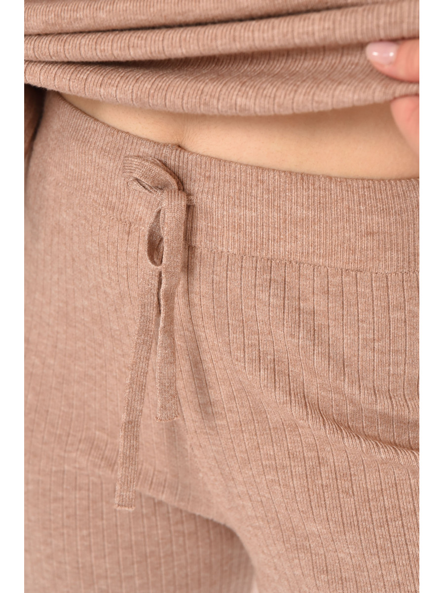 Костюм женский однотонный кашемировый бежевого цвета 212632C